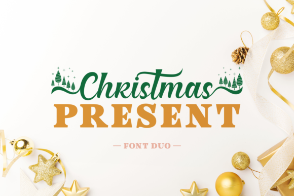 Christmas Present Duo: A Festive Script Font for Holiday Editorial Design