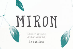 Miron Typeface for Handmade Labels and Crafts